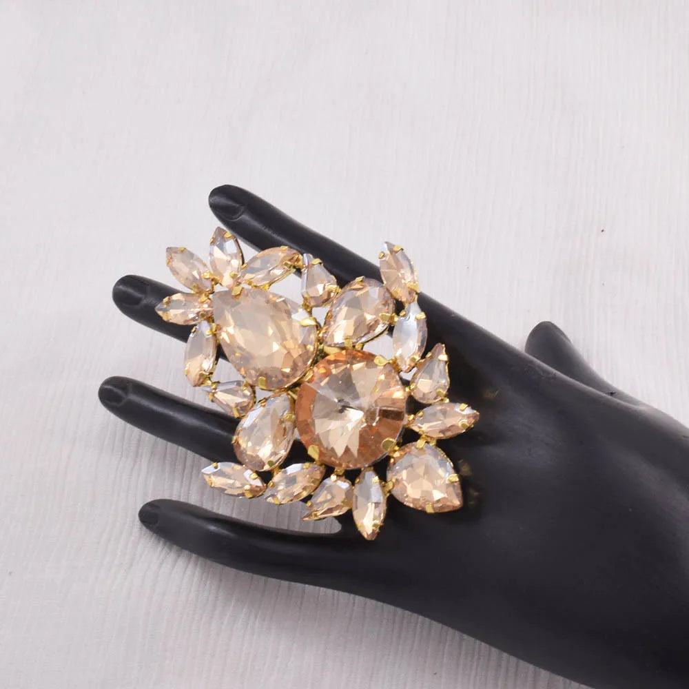 Statement Rhinestone Ring | Oversized Sparkle