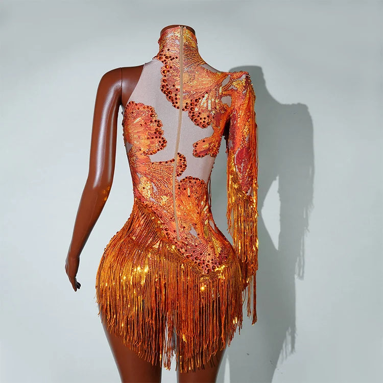 Luxe Rhythm Fringe & Rhinestone Performance Set — Multi‑Color Variants (One Size Fits S–XL)