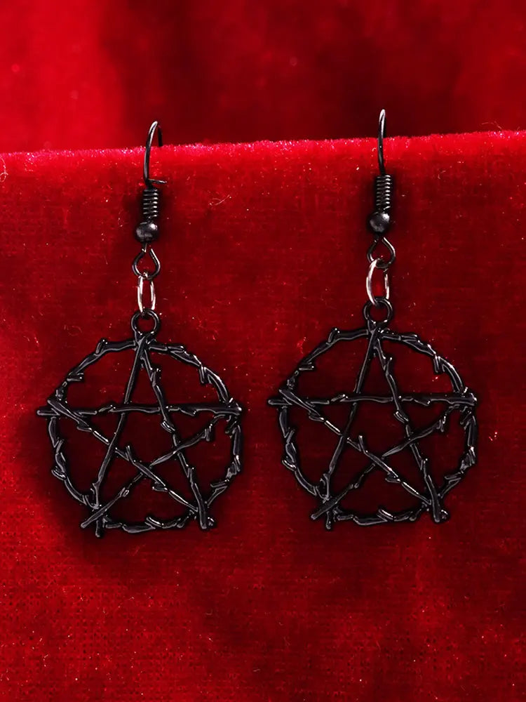 Pentagram Earrings | Thorned Star Drops
