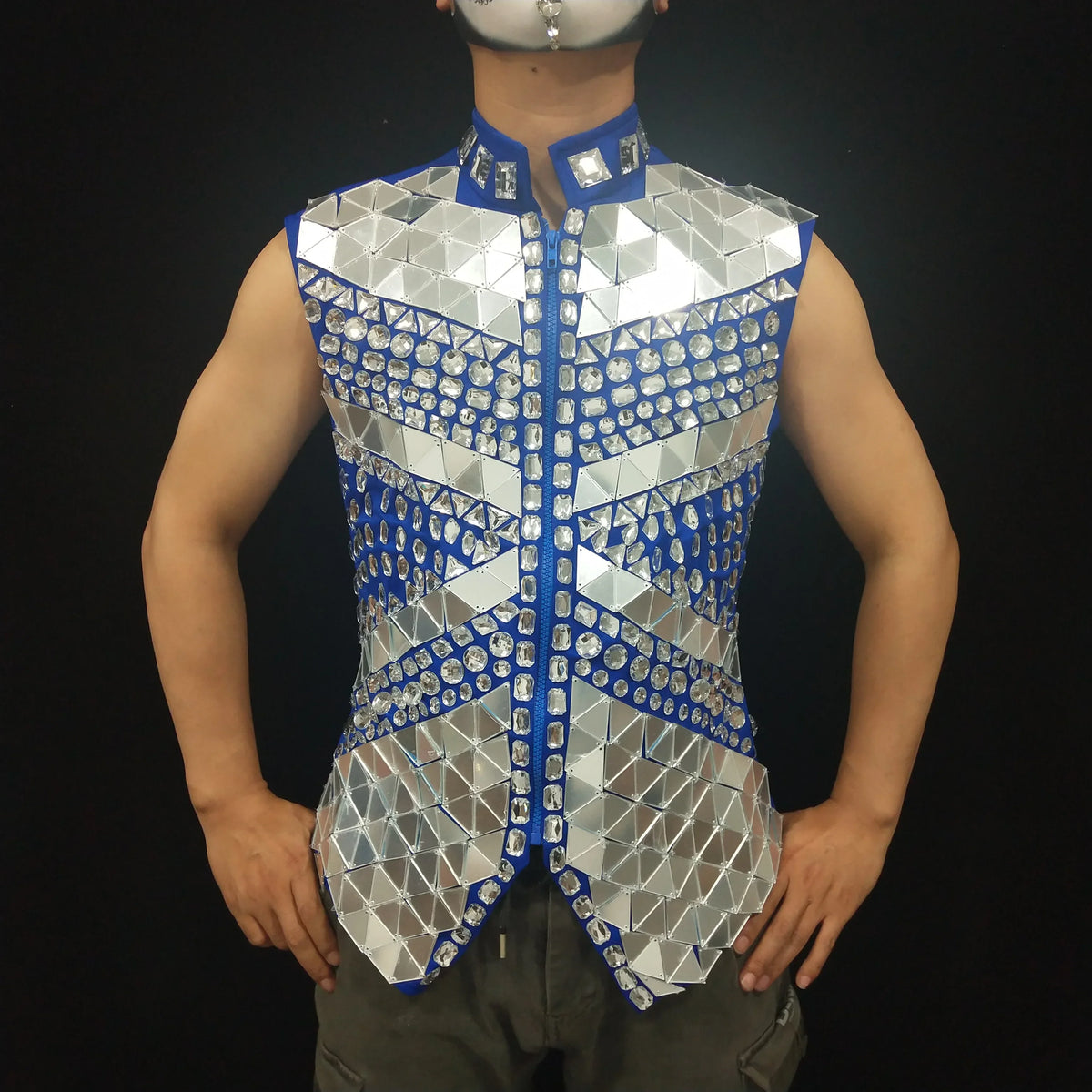 Men’s Mirror-Effect Vest | High Collar