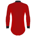 Men's Rhinestone Dance Leotard | V-Neck & Long Sleeve | Satin Patchwork