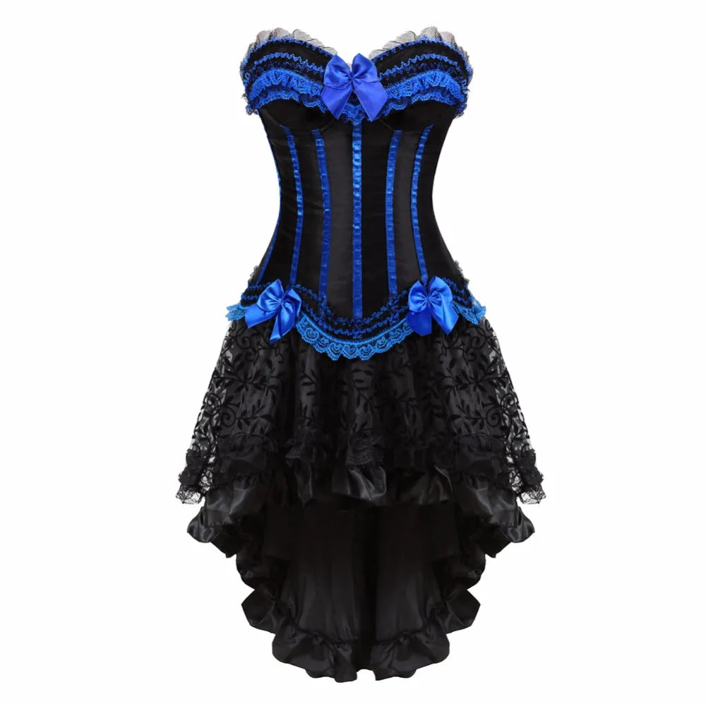 Striped Corset Dress | Lace-Up | Plus Sizes