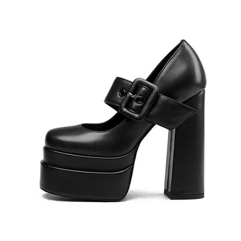 Platform Mary Jane Pumps | Chunky Square Heel