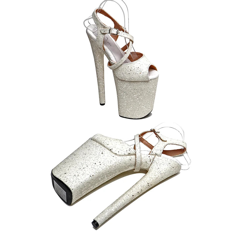 8-Inch Floral Platform Heels | Open Toe