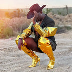Metallic Over-the-Knee Stiletto Boots | Drag & Stage