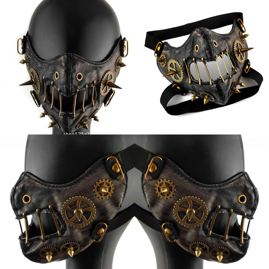 Steampunk Half-Face Mask | Gear & Spike | 10 Styles