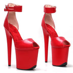 20CM Platform Sandals - Matte Finish High Heel Pole Dance Shoes