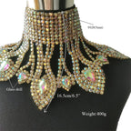 Crystal Rhinestone Choker | Wide Statement Necklace | Drag & Bridal