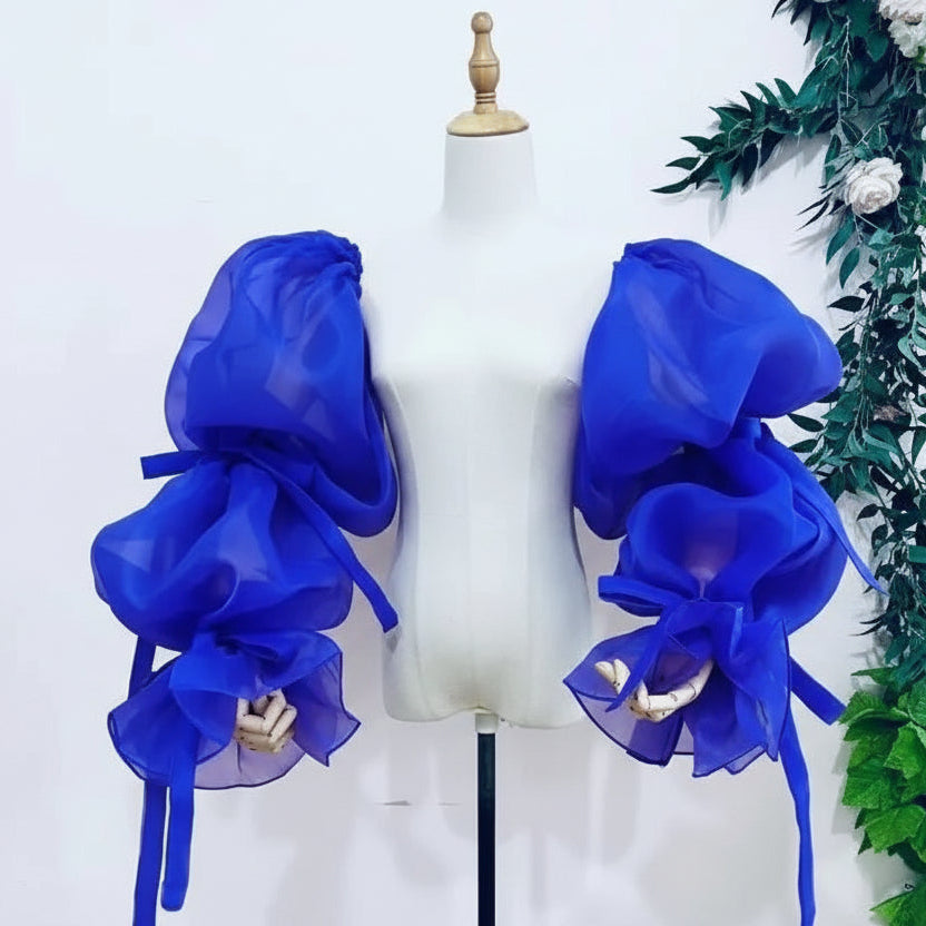 Puffy Organza Detachable Sleeves | Pageant & Bridal Accessory