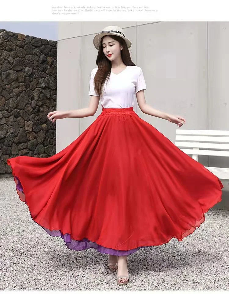 Gradient Color-Block Flamenco Skirt | Big Swing | XS-XL