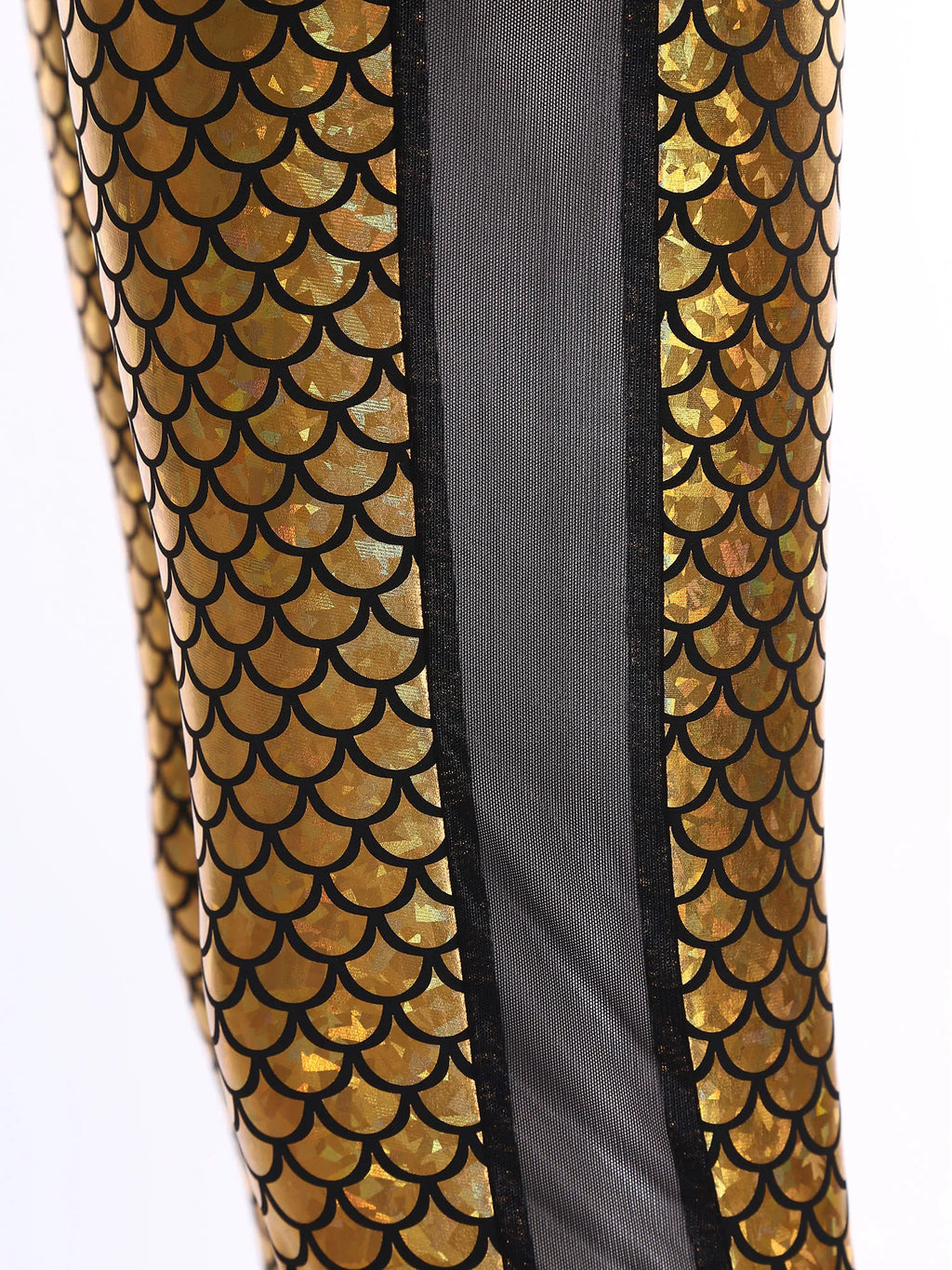 Metallic Scale Catsuit | Sheer Panels