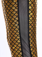 Metallic Scale Catsuit | Sheer Panels