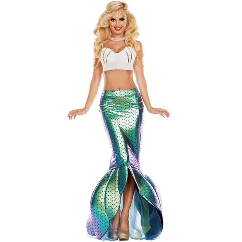 Mermaid Costume | Fish Scale Sequin Gown | Top & Skirt Set