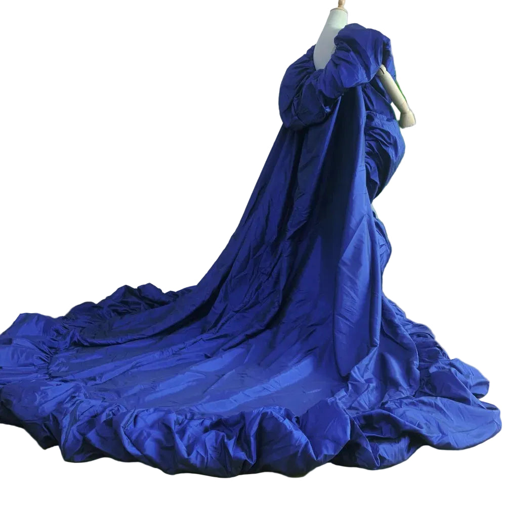 Taffeta Cape | Puffy Ruffle Edge & 230cm Train | Pageant & Evening