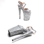 9-Inch Glitter Platform Heels - Ultra High Exotic Dance Sandals