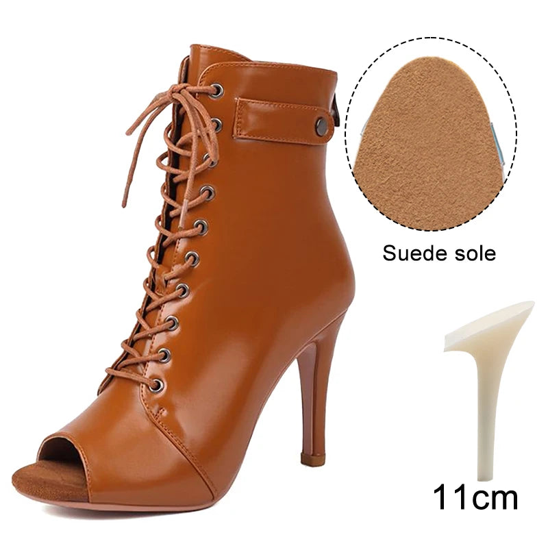 Dance Ankle Boots | Smooth Lace-Up | 7–11 cm
