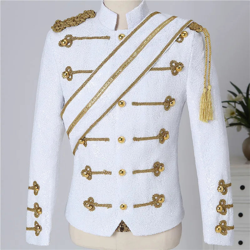 Men's Stage Jacket | Military-Inspired Gold Trim