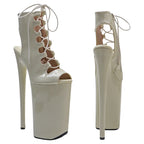 10-Inch Platform Boots with Lace-Up Front - Ankle Boots