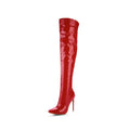 Patent Finish Over-the-Knee Boots | Side Zip | 12cm Heel