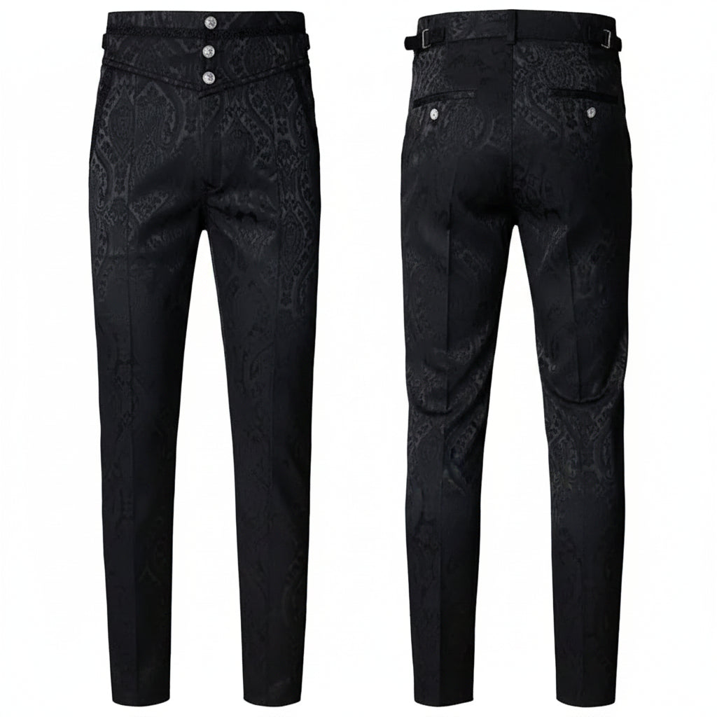 Steampunk Jacquard Slim Trousers | Gothic | Men