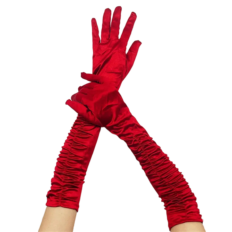 Long Satin Opera Gloves - Dance & Performance Stretch Gloves