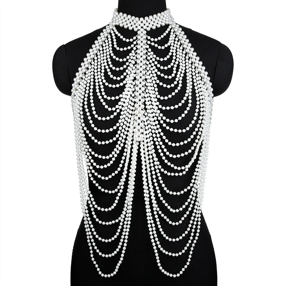 Pearl Shoulder Body Chain | Collar & Shawl