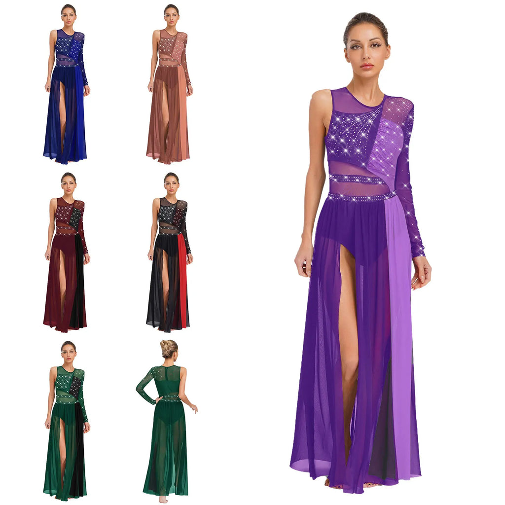 Lyrical Dance Dress | Rhinestone Color Block
