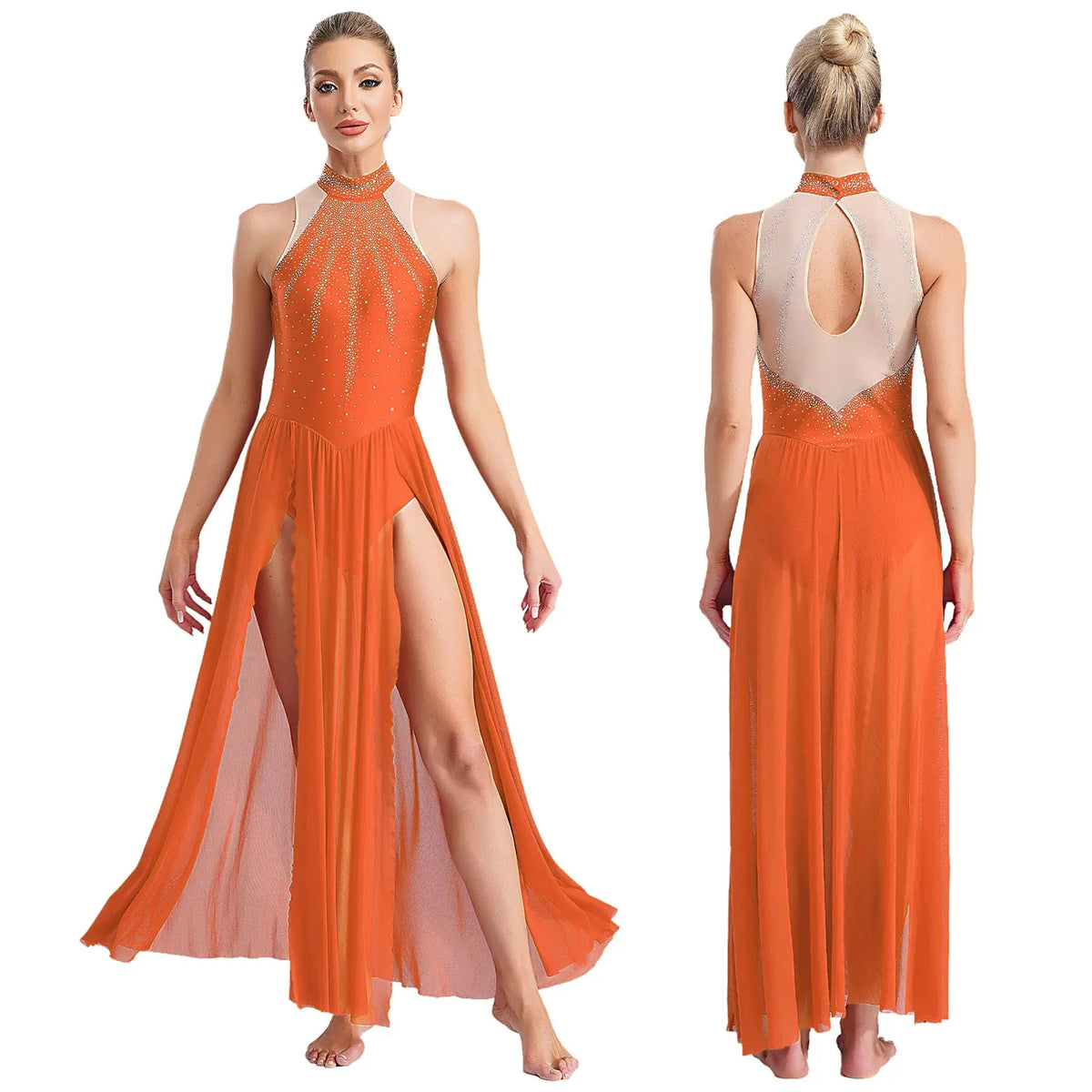 Lyrical Dance Dress | Split Mesh Skirt