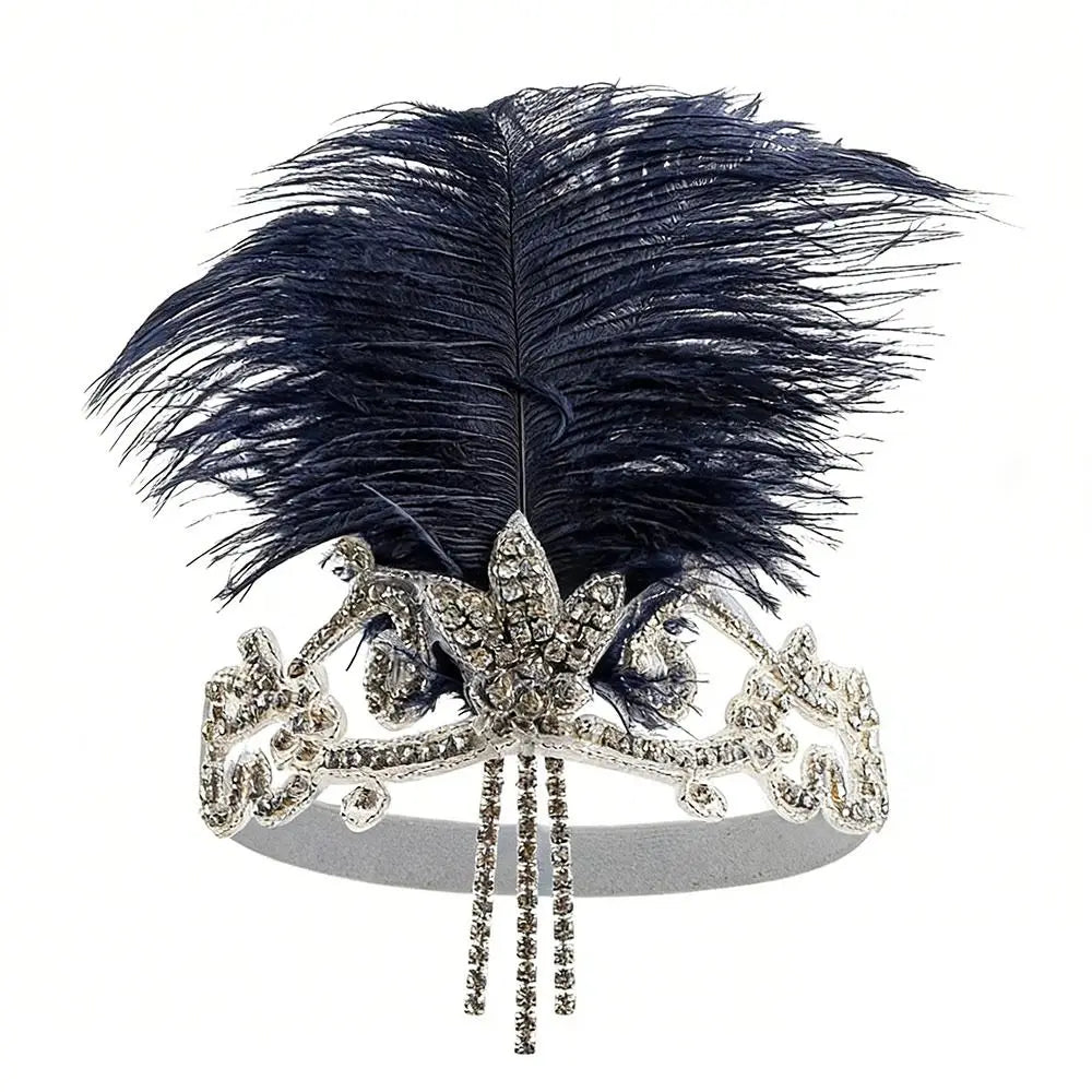 Flapper Headpiece | Rhinestones & Feathers