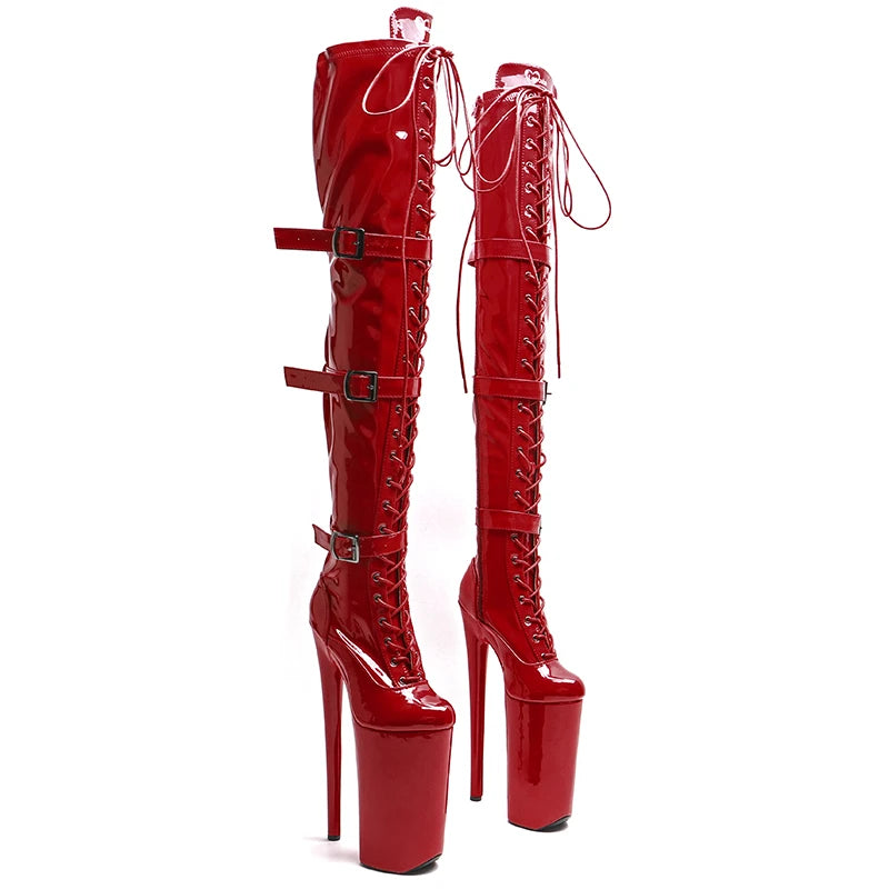 10-Inch Patent Thigh-High Boots