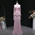 Beaded Two-Piece Gown with Scarf | Strapless Sequin | 4 Colors