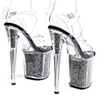 8-Inch Clear Platform Sandals - Backstrap High Heel Performance Shoes