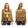 Gold Tiered Fringe Jacket | Sequin Tassel | Jazz Dance | Hollywood Glamour