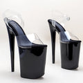 9-Inch Clear Platform Sandals - Peep Toe Exotic Dance Heels