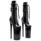 10-Inch Platform Ankle Boots - Patent Leather Stage Performance Heels