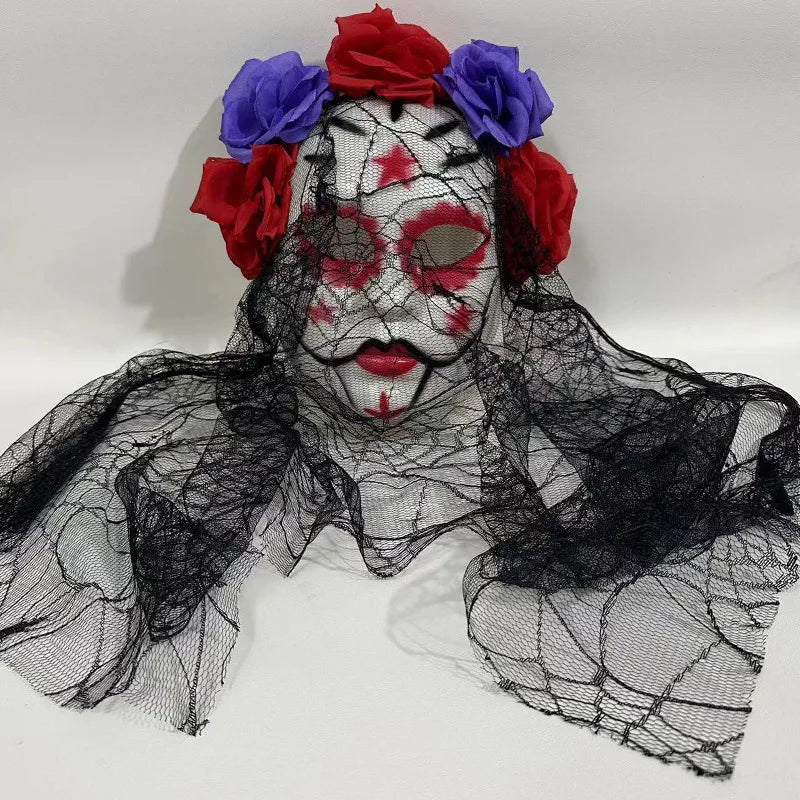 Gothic Bride Skull Mask | Veil & Roses