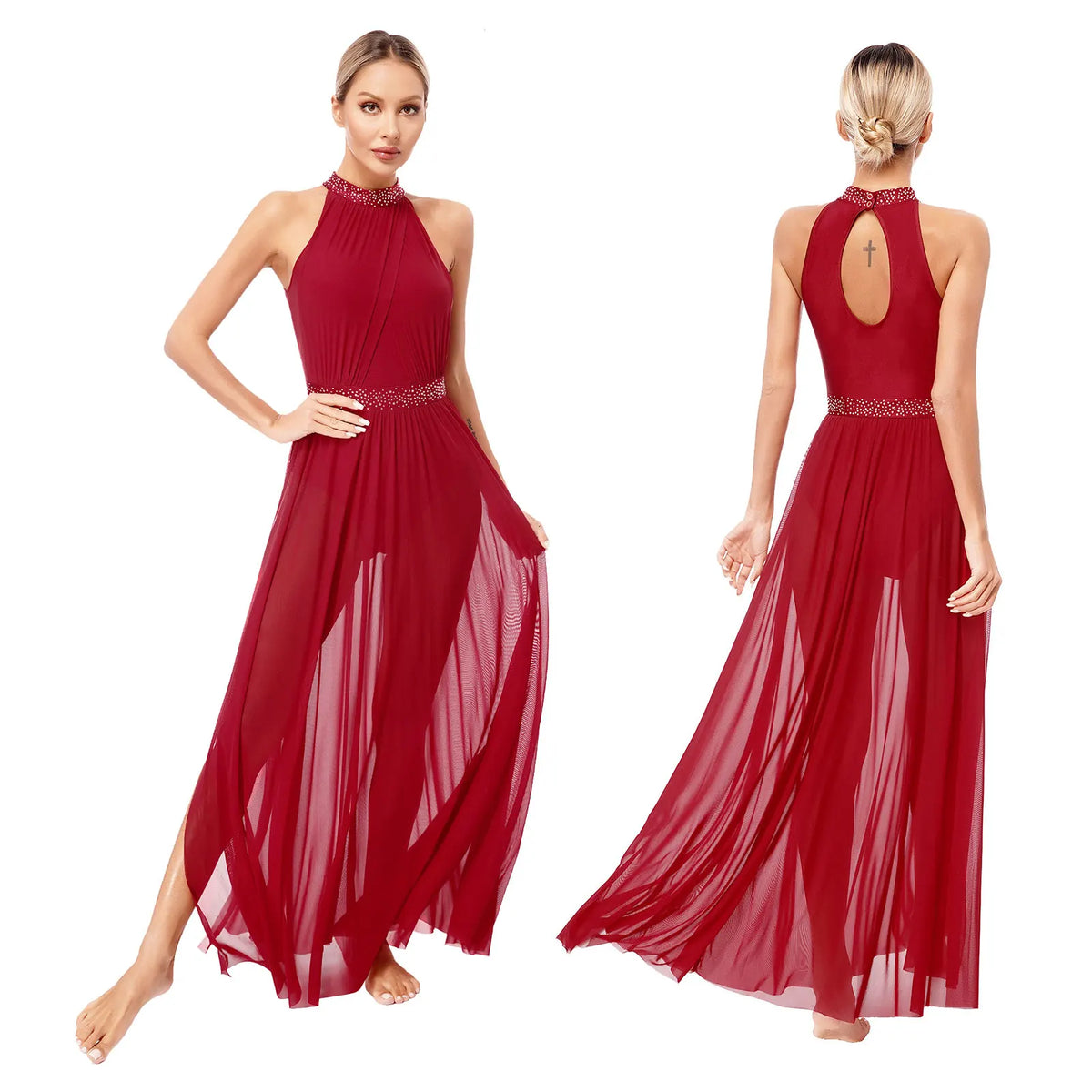 Lyrical Dance Dress | Split Mesh Skirt