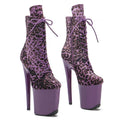 20CM Platform Ankle Boots - Leopard Print High Heel Pole Dance Boots