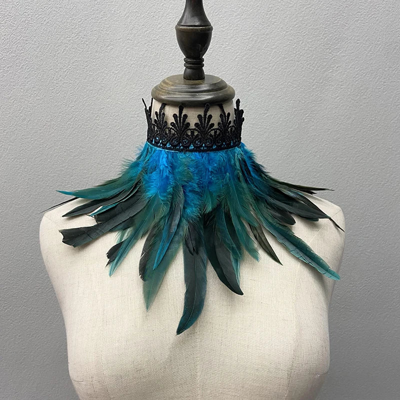 Feather Collar | Lace Choker Detail