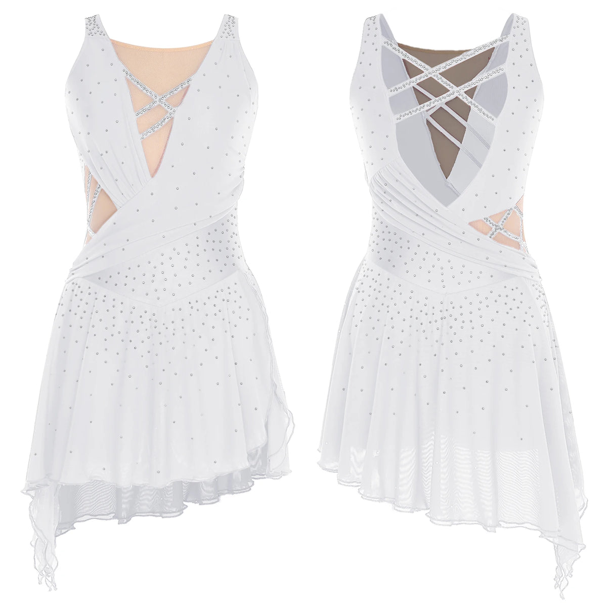 Lyrical Dance Dress | Rhinestones & Lace-Up