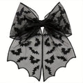 Gothic Hair Bow | Black Mesh Tails