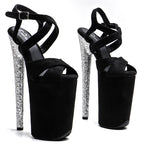 9-Inch Glitter Platform Sandals - Slip-On Heels