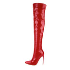 Patent Finish Over-the-Knee Boots | Side Zip | 12cm Heel