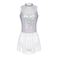 Sequin Tassel Leotard Dress | Mock Neck | Latin Dance