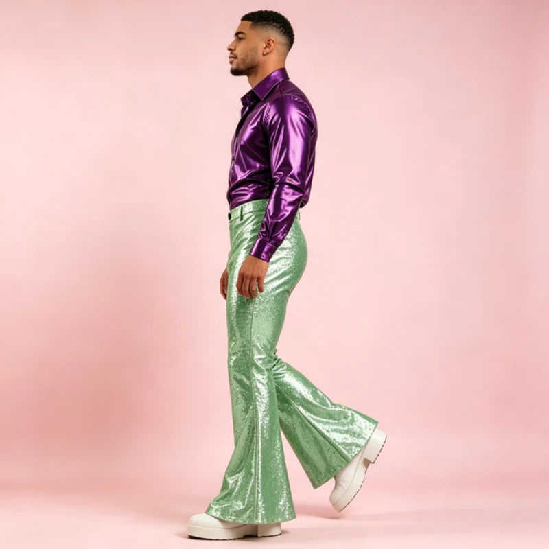 Men's Sequin Pants | Disco Bell-Bottoms