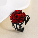 Rose Ring | Red Bloom & Black Vines