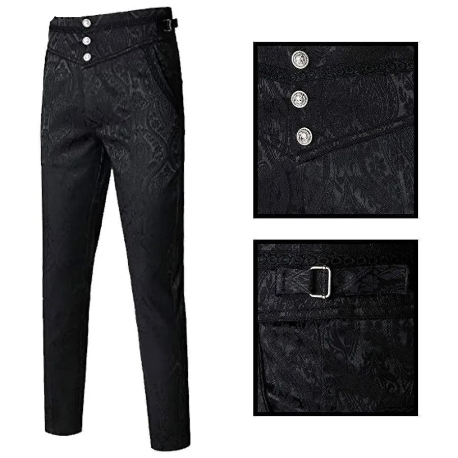 Steampunk Jacquard Slim Trousers | Gothic | Men