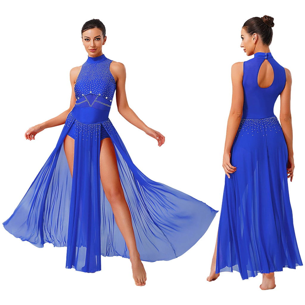 Sequin Lyrical Dance Dress | Mesh & Tulle | Built-In Briefs