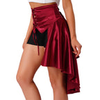Gothic Bustle Skirt | Lace-Up Waist | Tiered Hem