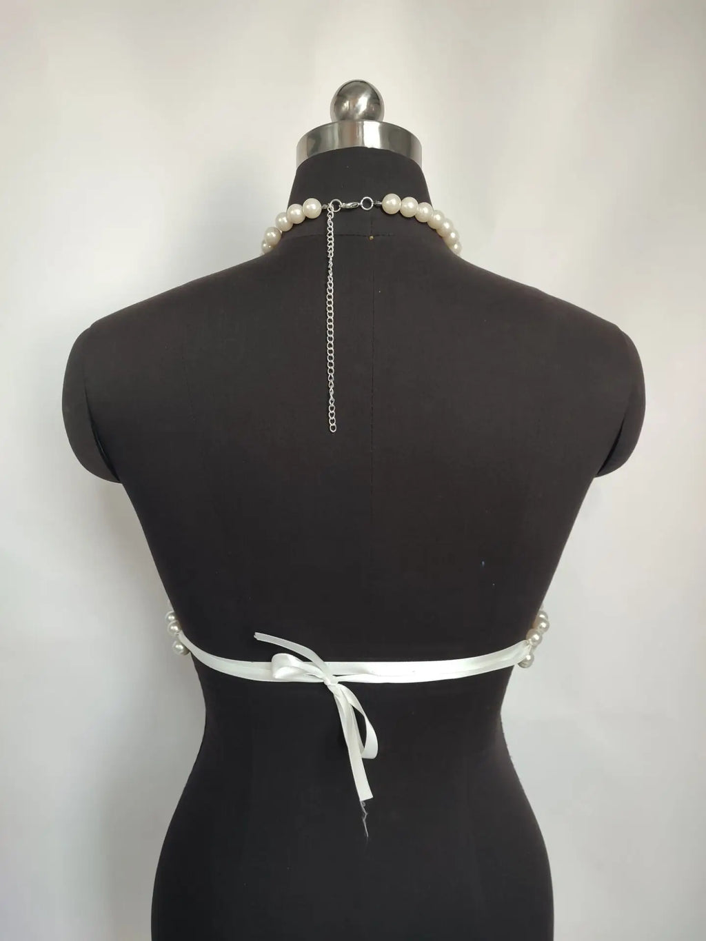 Pearl Hollow Out Crop Top - Backless Camisole Cover-Up